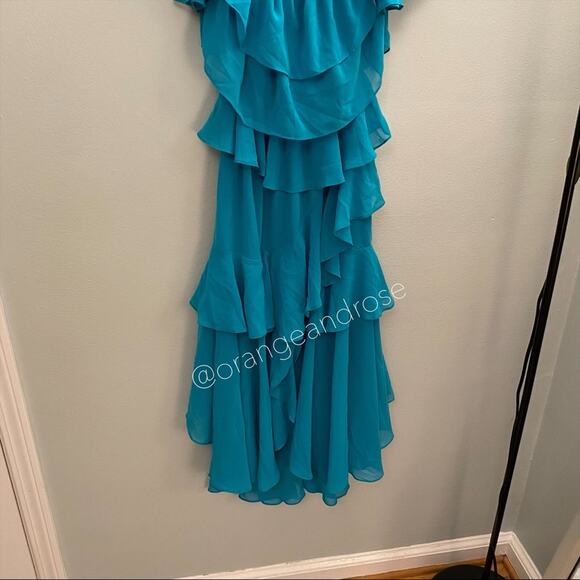 MISA Los Angeles Blue Teal Maxi Dress XS - Picture 10 of 11